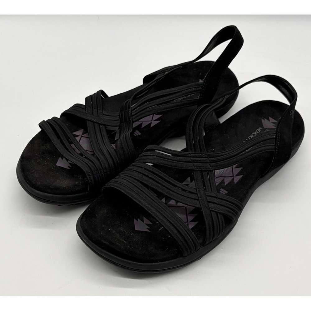 Women's Skechers, Reggae Slim Simply Stretch Sandal Black Size 11 Comfort